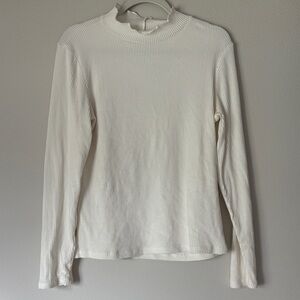 Maurices Cream Ribbed Long Sleeve Tee